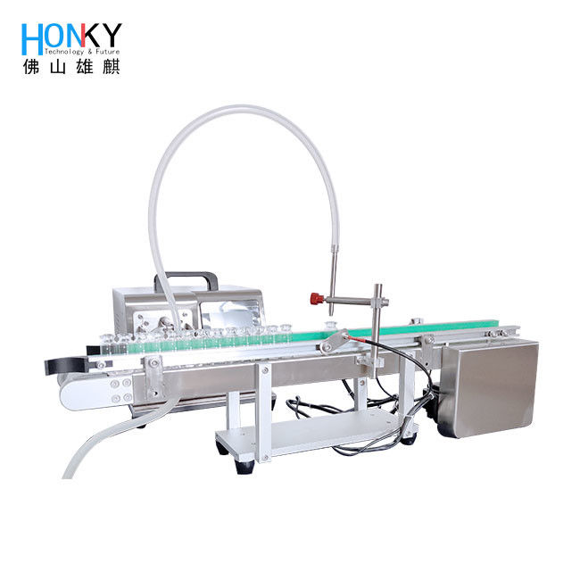 Linea da scrivania tipo Vial Machine di riempimento Piccola linea di riempimento con convogliatore di alimentazione della bottiglia e Samll Bach Per la cura della pelle Oil di riempimento