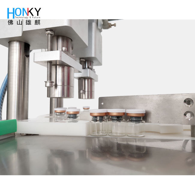 Macchina da scrivania per il crimping del tappo del flaconcino da 10 ml con velocità di 60 bpm e pressione dell'aria da 4-6 kg/cm2 per un tappo preciso