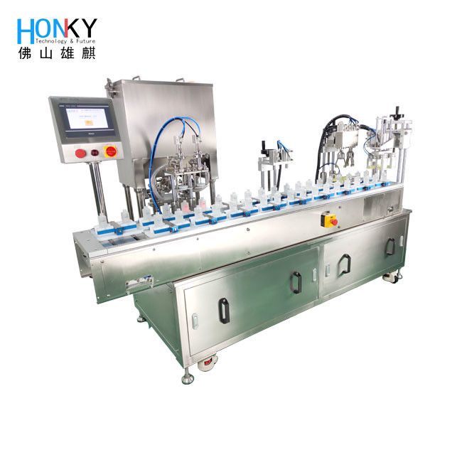 Line Type Automatic Skin Care Cream Bottle Jar Filling And Capping Machine With Servo Capping System For Cream Jar Cosmetic Packing