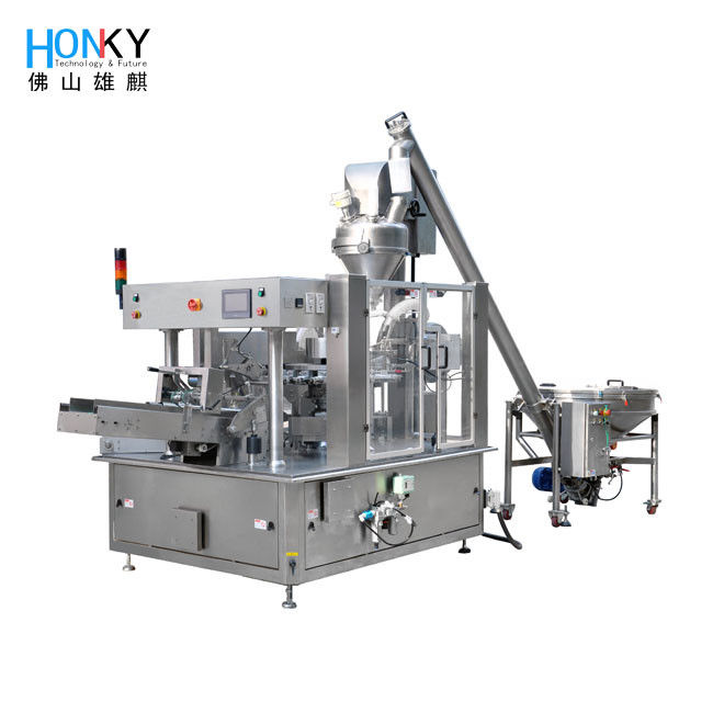 PLC Control Bag Rotary Filling Packing Machine For Facial Mask Essential