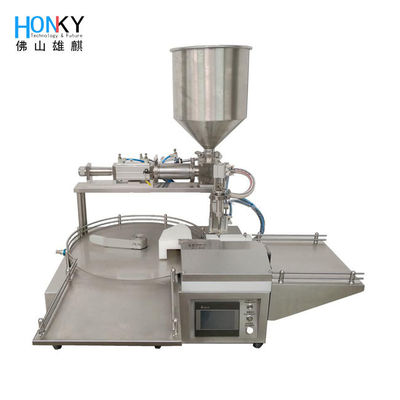 Desktop 50g Paste Cream Jar Filling Machine con pistone in ceramica e pompa a valvola rotativa per 35 BPM Cosmetic Cream Filling