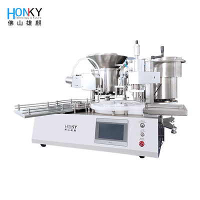 Desktop Automatic 5ml Liquid Essential Oil Filling Capping Machine con pompa di riempimento a pistone in ceramica