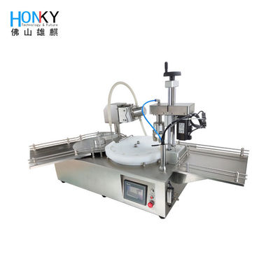 Desktop 15ml Rotary tipo bottiglia di riempimento e tappo macchina con tappo automatico Servo testa per imballaggio bottiglia di olio